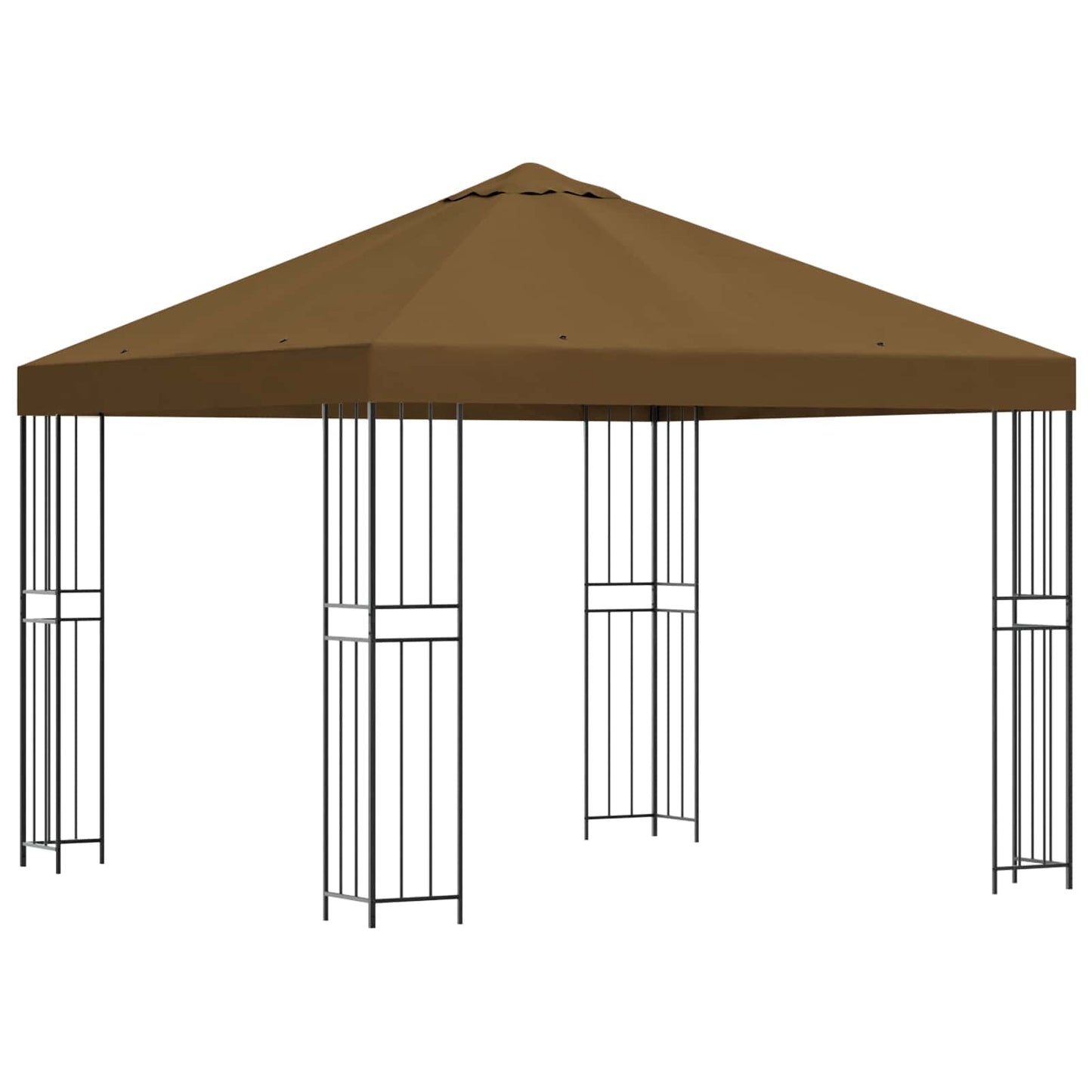 Pavillon 3 x 3 m Gråbrun Polyester og Stål 190 gsm