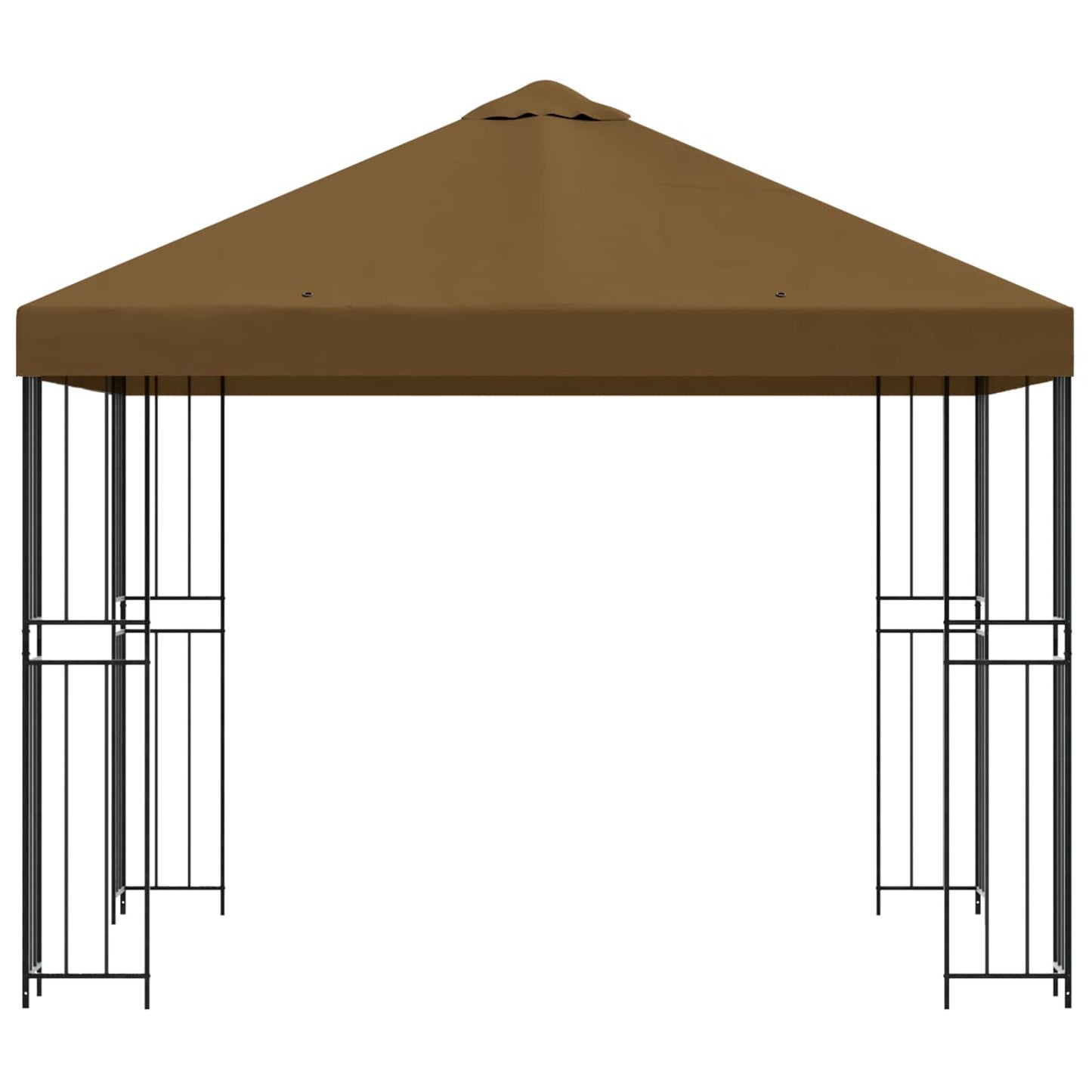 Pavillon 3 x 3 m Gråbrun Polyester og Stål 190 gsm