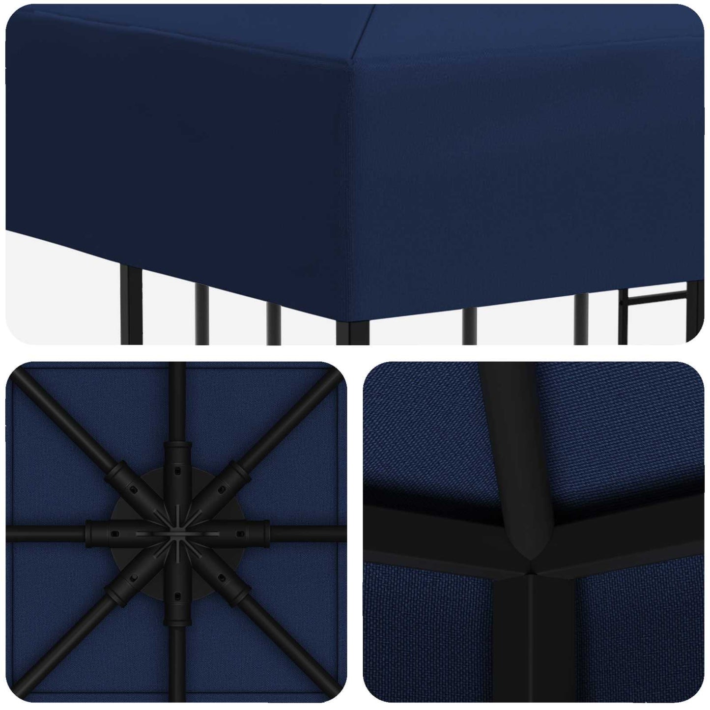 Pavillon 3 x 3 m Blå Polyester og Stål 190 gsm