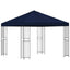 Pavillon 3 x 3 m Blå Polyester og Stål 190 gsm