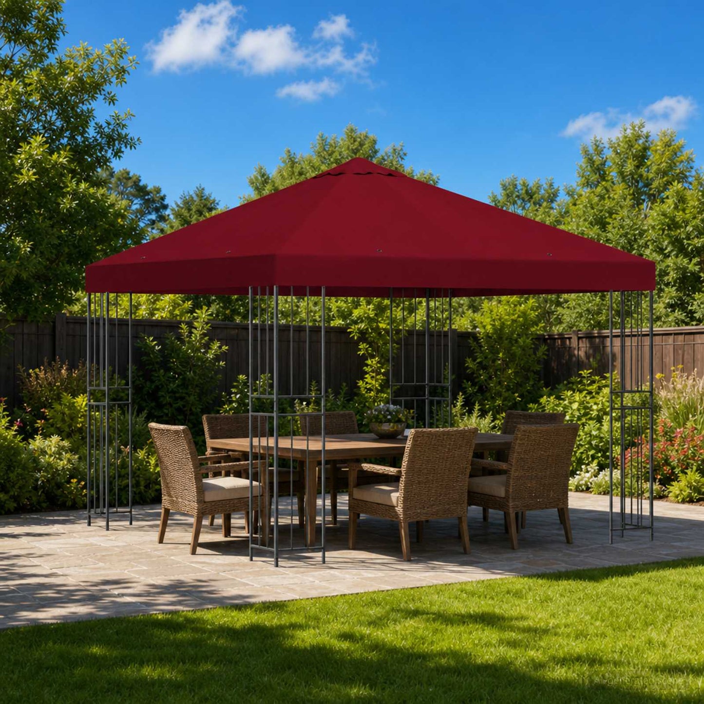 Pavillon 3 x 3 m Bordeaux Polyester og Stål 190 gsm