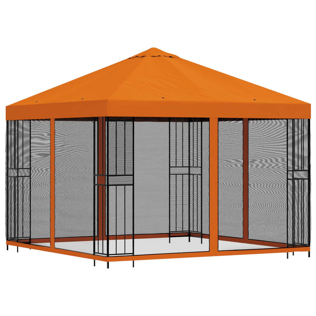 Havelæger med sidevægge 3 x 3 m Orange Polyester og Stål