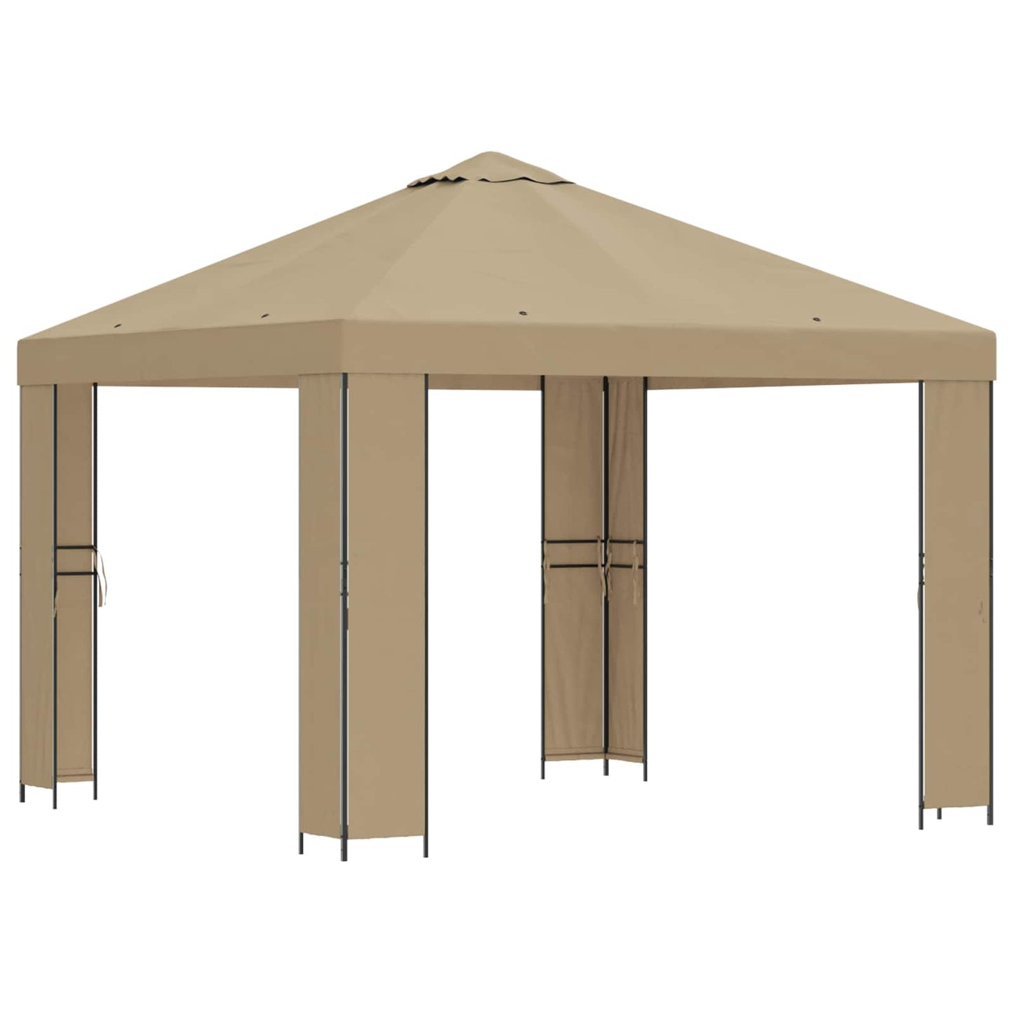 Pavillon 3 x 3 m Beige Polyester og Stål 190 gsm