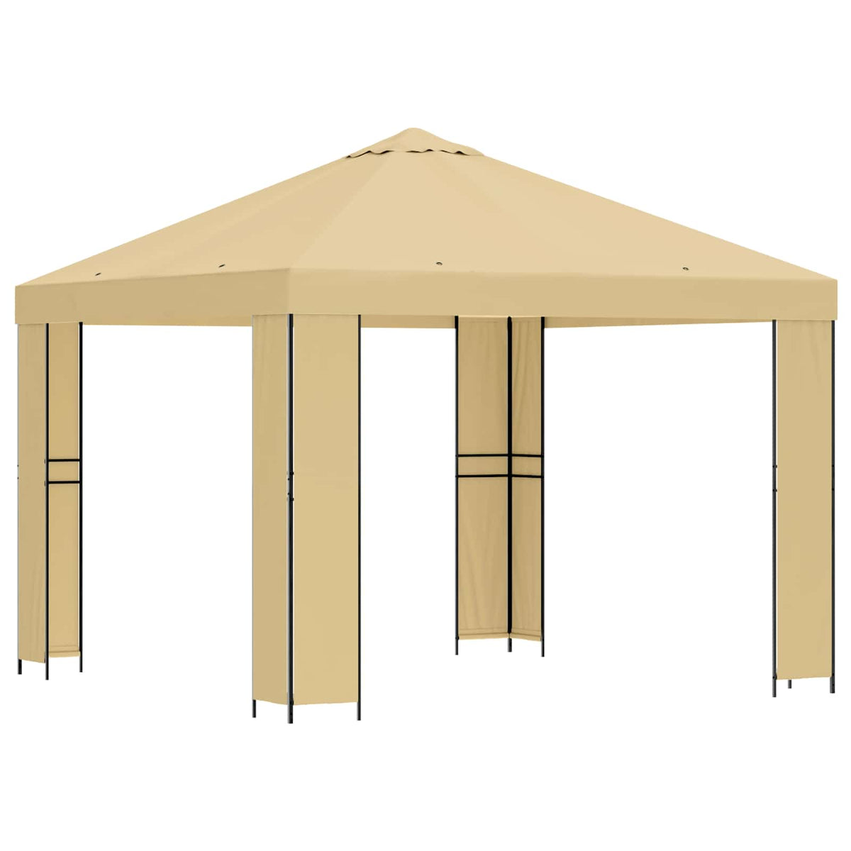 Pavillon 3 x 3 m Cremefarvet Polyester og Stål 190 gsm