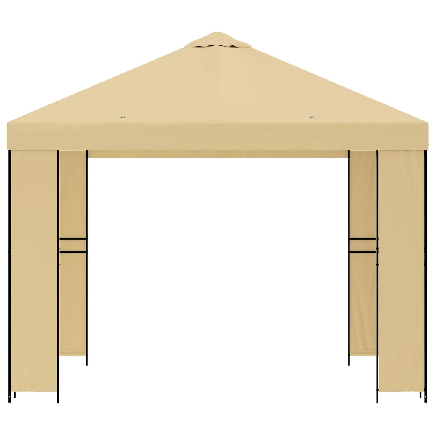 Pavillon 3 x 3 m Cremefarvet Polyester og Stål 190 gsm