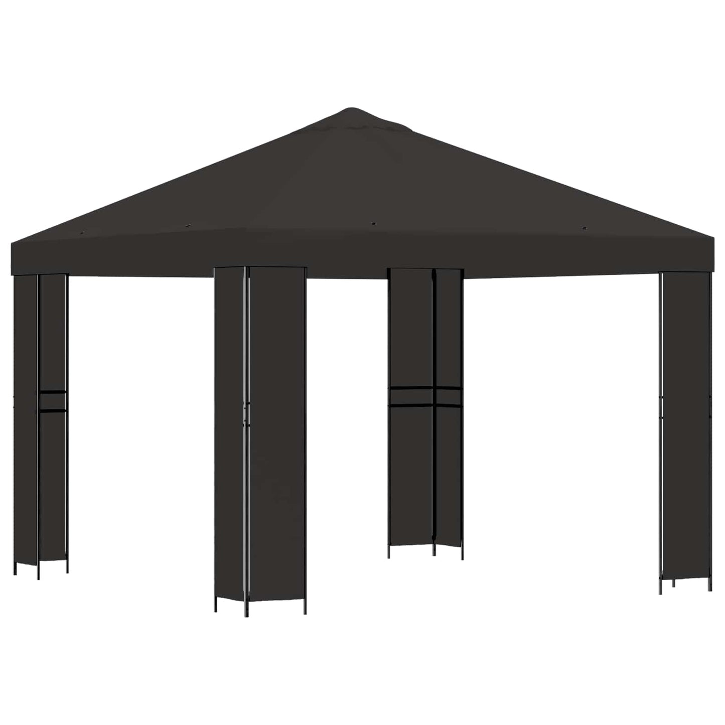 Pavillon 3 x 3 m Antracit Polyester og Stål 190 gsm