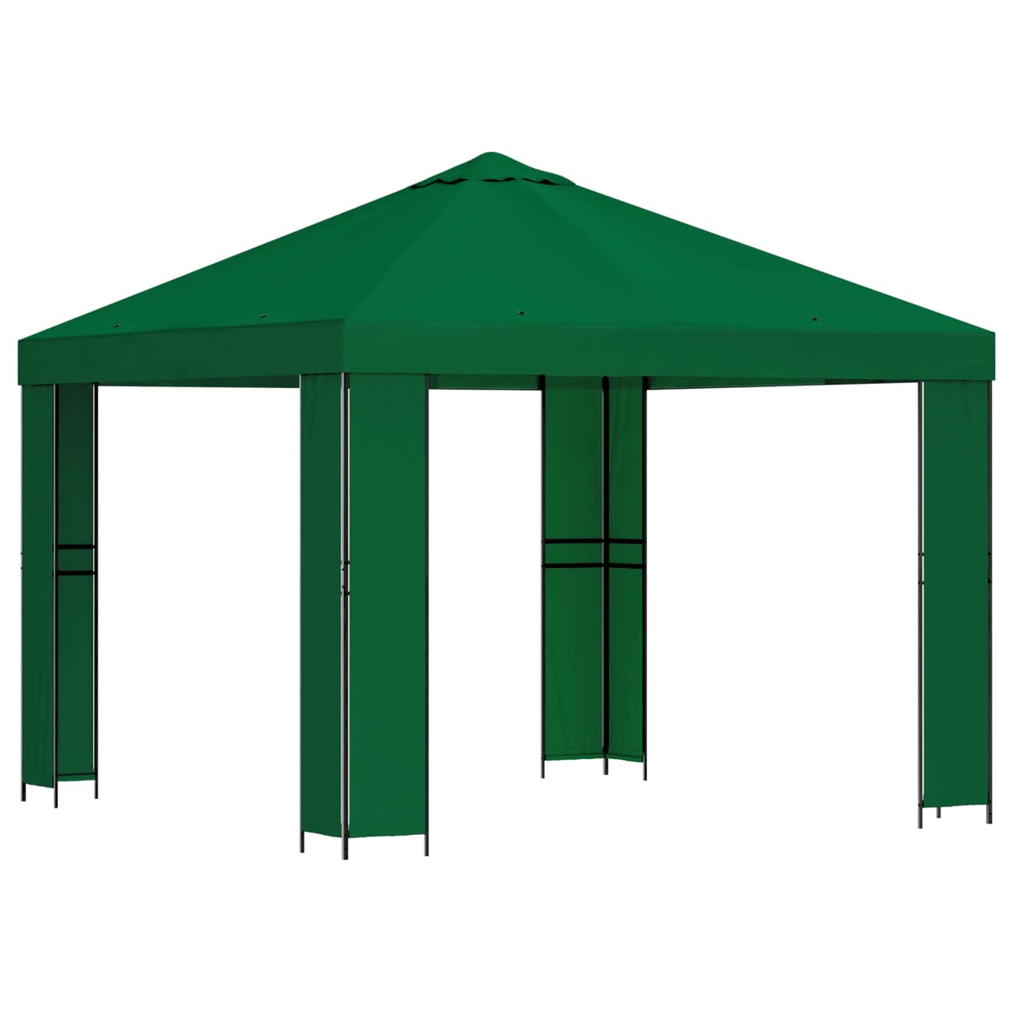 Pavillon 3 x 3 m Grøn Polyester og Stål 190 gsm