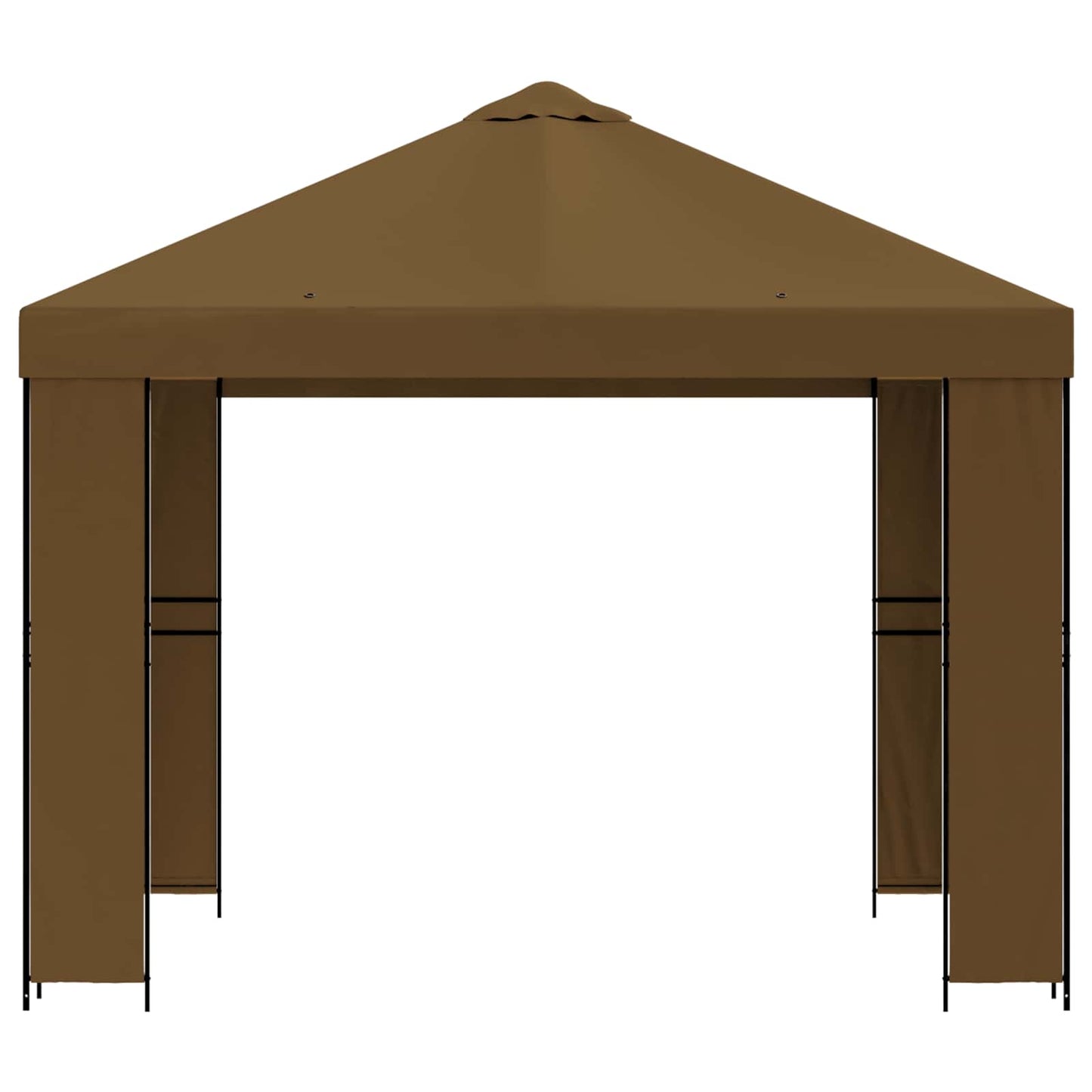 Pavillon 3 x 3 m Gråbrun Polyester og Stål 190 gsm