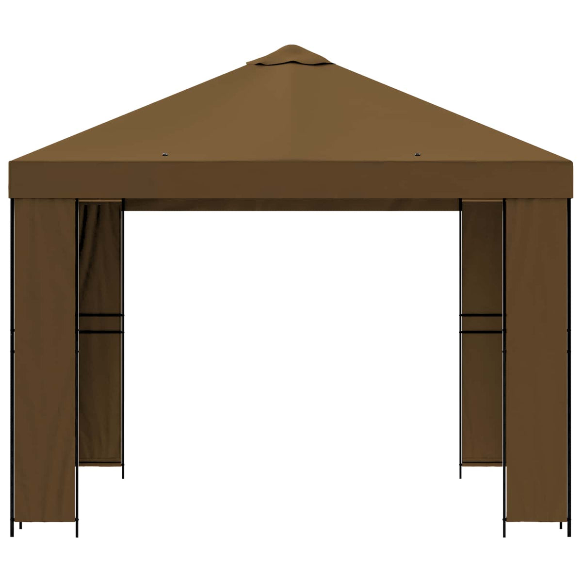 Pavillon 3 x 3 m Gråbrun Polyester og Stål 190 gsm