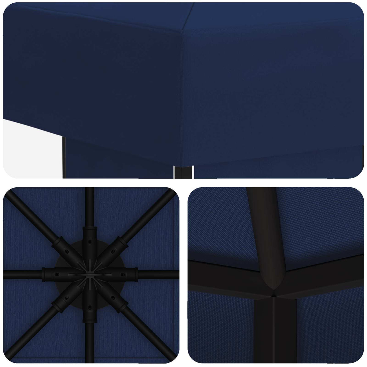 Pavillon 3 x 3 m Blå Polyester og Stål 190 gsm
