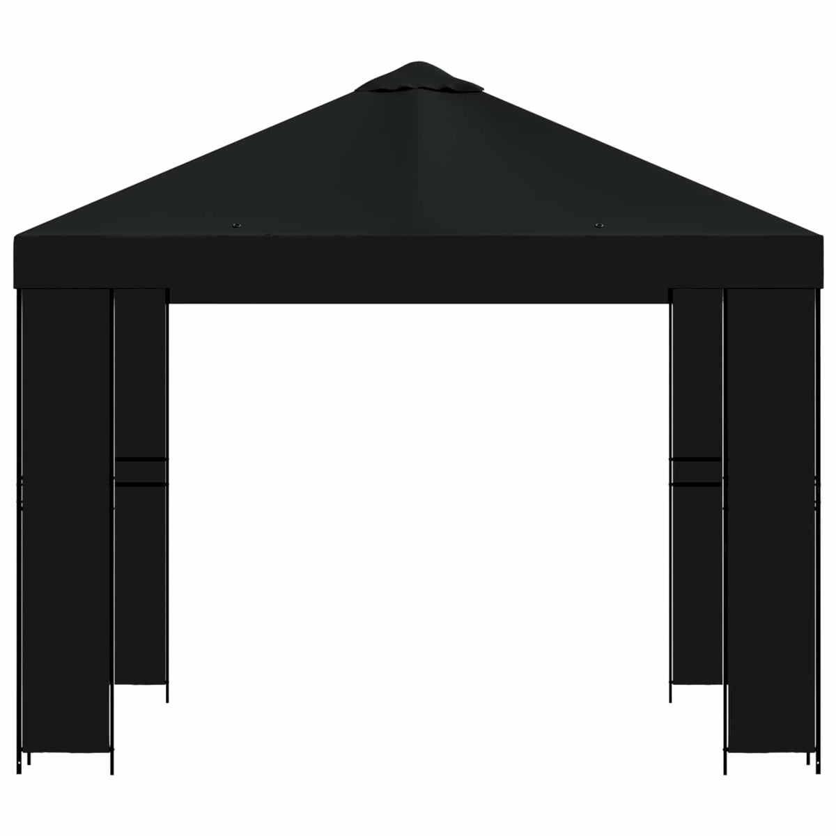 Pavillon 3 x 3 m Sort Polyester og Stål 190 gsm