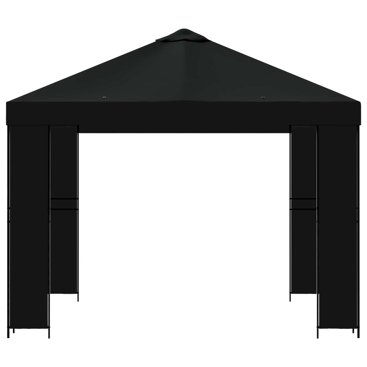 Pavillon 3 x 3 m Sort Polyester og Stål 190 gsm