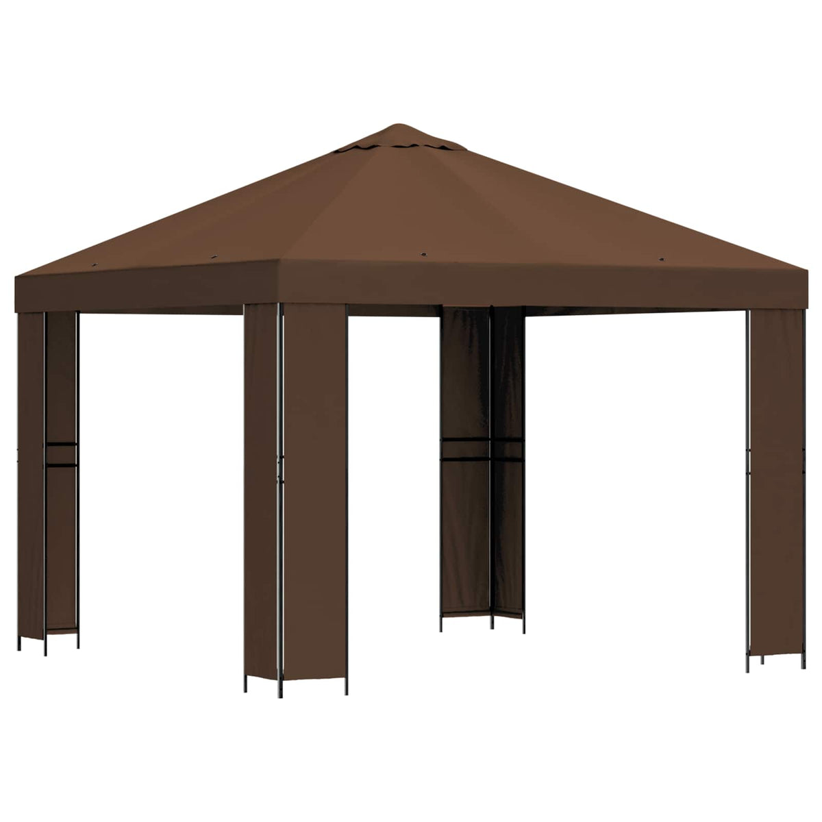 Pavillon 3 x 3 m Brun Polyester og Stål 190 gsm