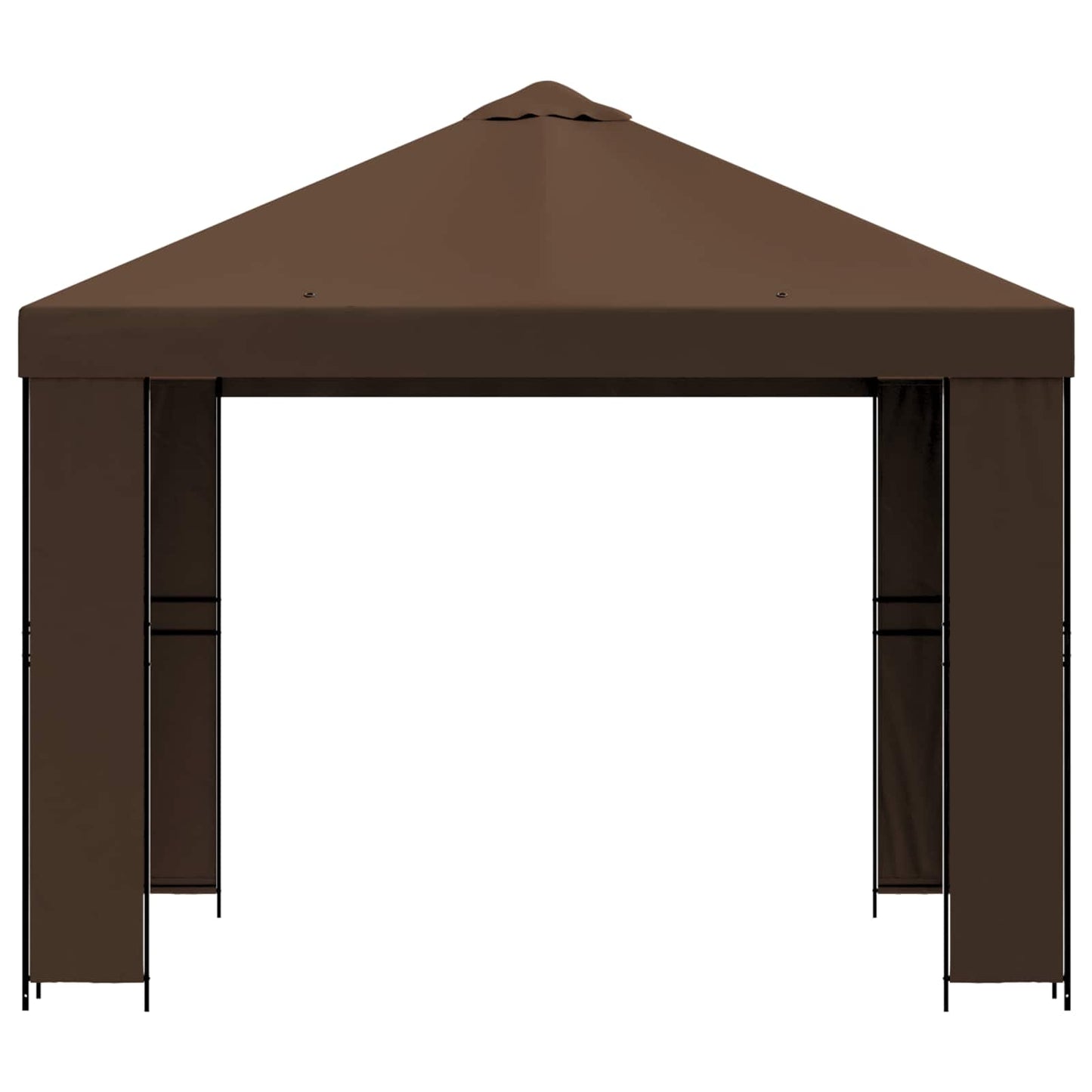 Pavillon 3 x 3 m Brun Polyester og Stål 190 gsm