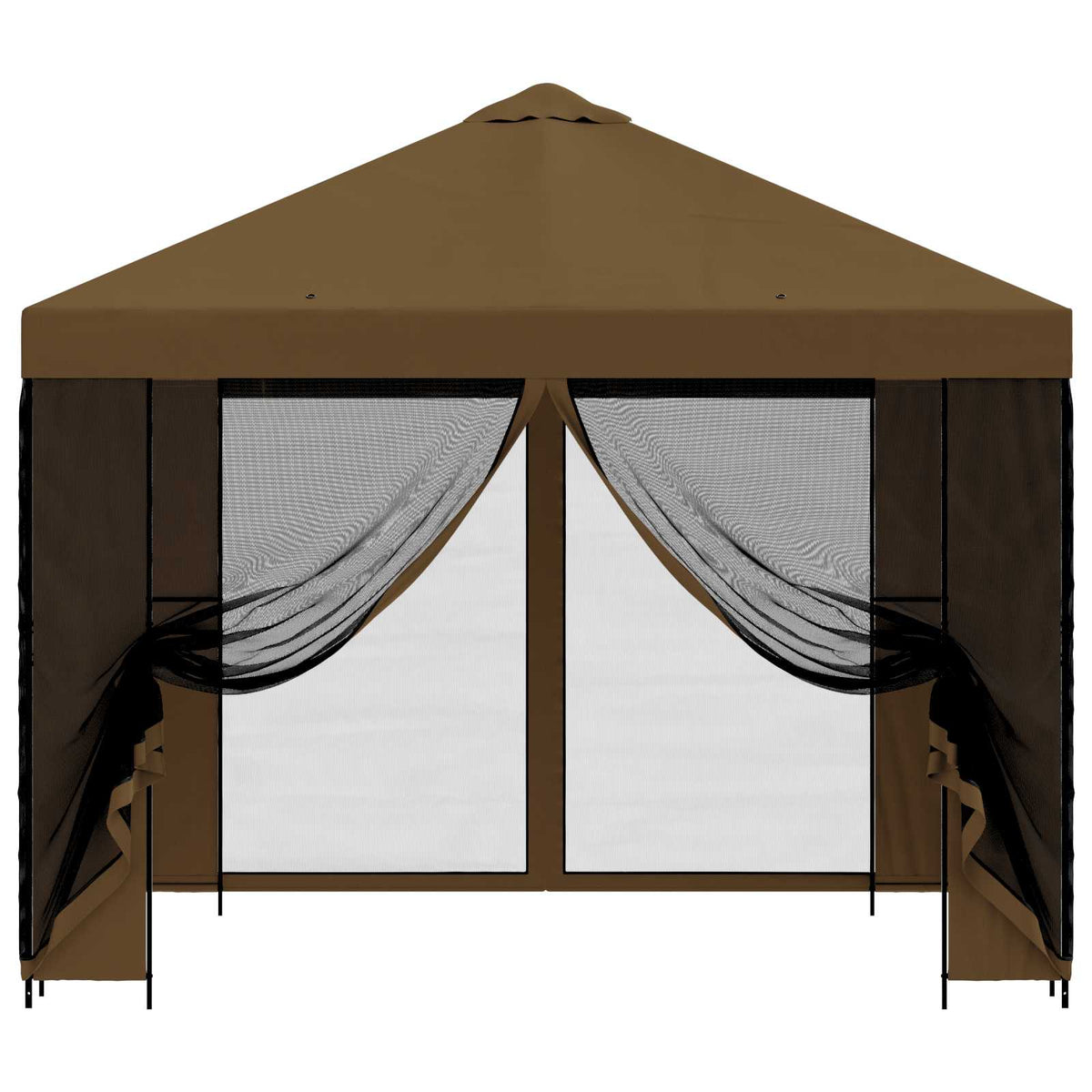 Havelæger med sidevægge 3 x 3 m Gråbrun Polyester og Stål