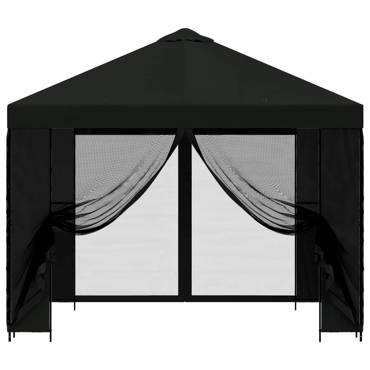 Havelæger med sidevægge 3 x 3 m Sort Polyester og Stål 190 gsm