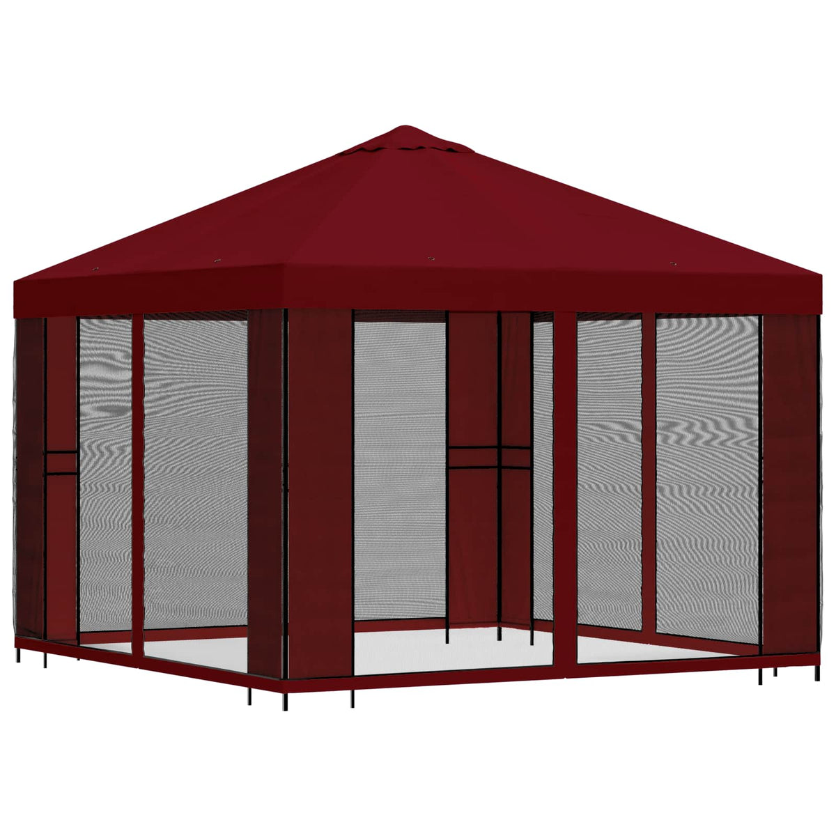 Havelæger med sidevægge 3 x 3 m Bordeaux Polyester og Stål