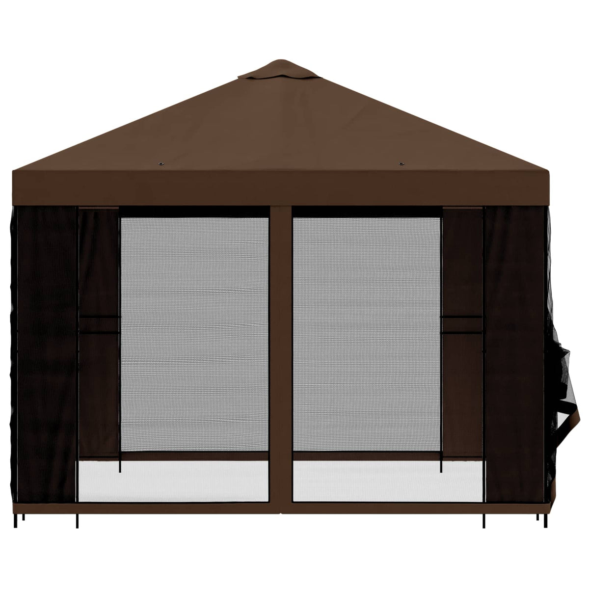 Havelæger med sidevægge 3 x 3 m Brun Polyester og Stål 190 gsm
