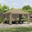 Pavillon 4 × 3 m Beige Polyester og Stål 190 gsm
