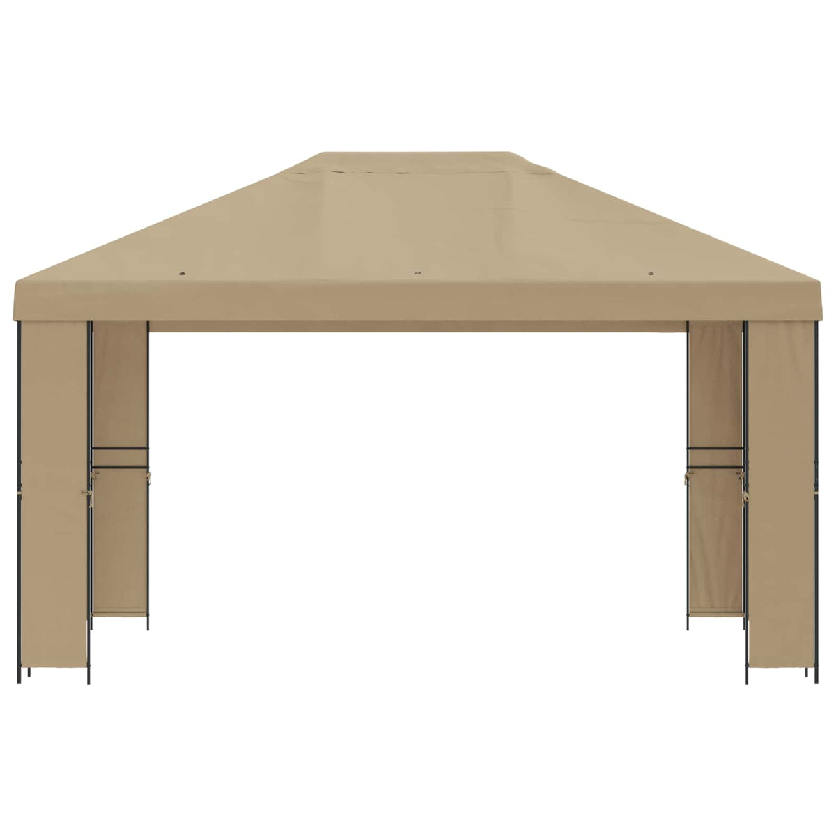 Pavillon 4 × 3 m Beige Polyester og Stål 190 gsm