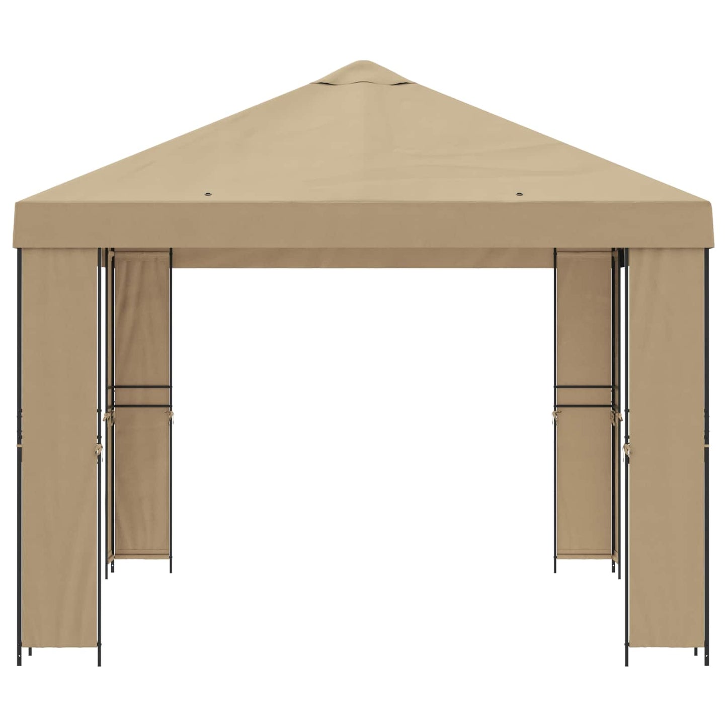 Pavillon 4 × 3 m Beige Polyester og Stål 190 gsm