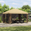 Pavillon 4 × 3 m Cremefarvet Polyester og Stål 190 gsm