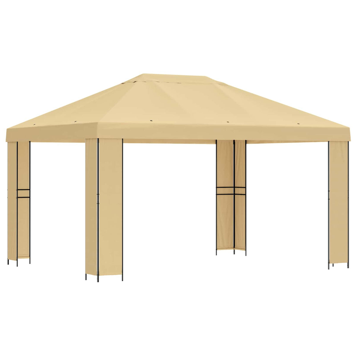 Pavillon 4 × 3 m Cremefarvet Polyester og Stål 190 gsm