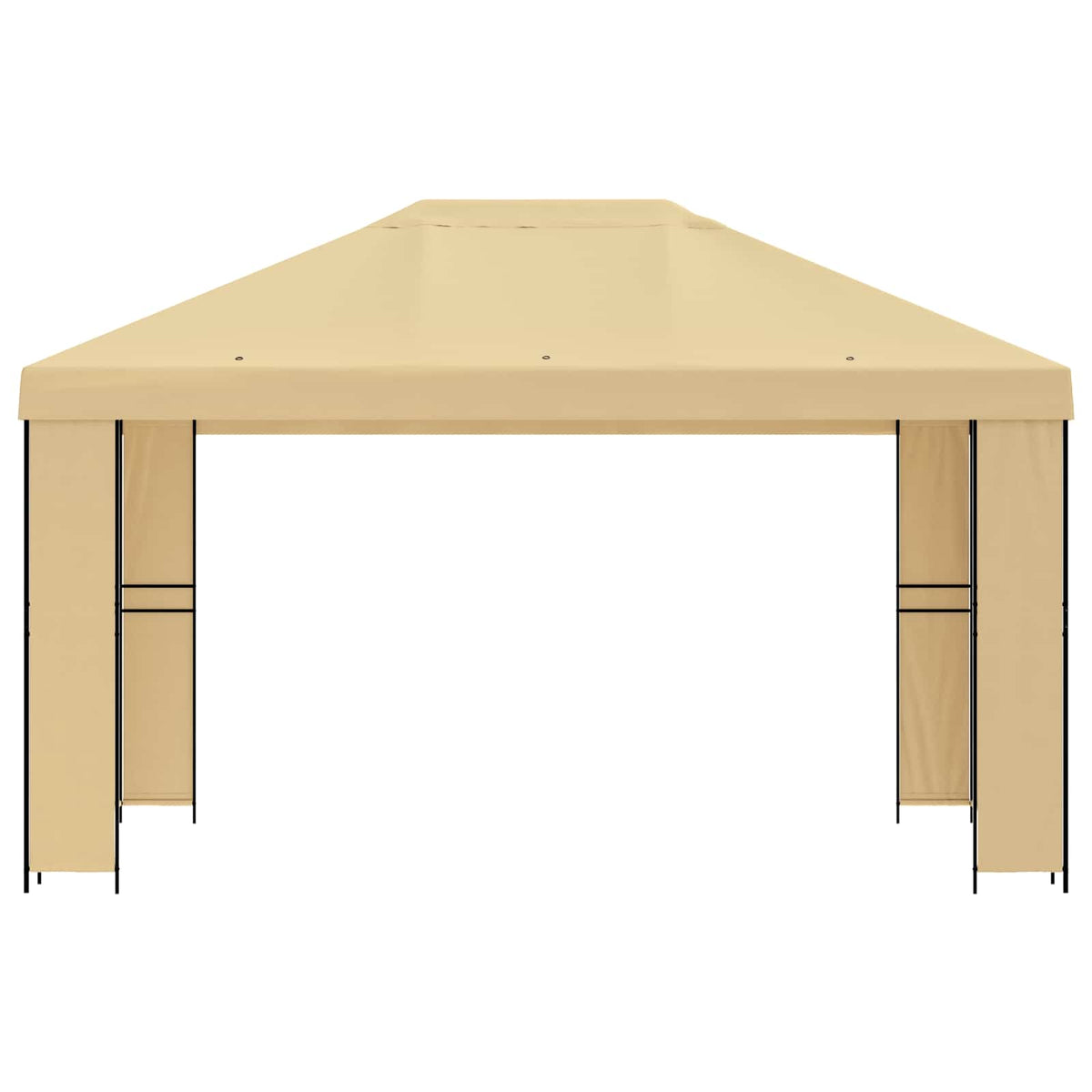 Pavillon 4 × 3 m Cremefarvet Polyester og Stål 190 gsm