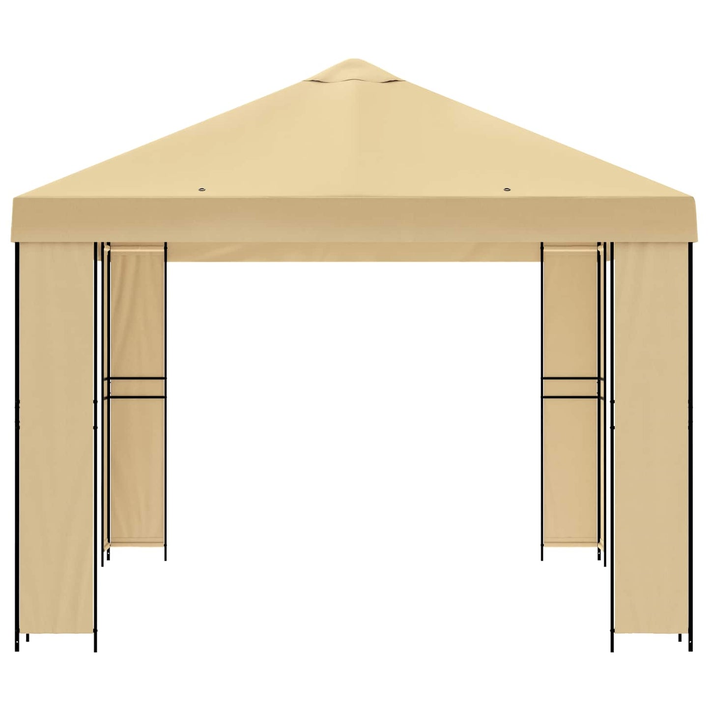 Pavillon 4 × 3 m Cremefarvet Polyester og Stål 190 gsm