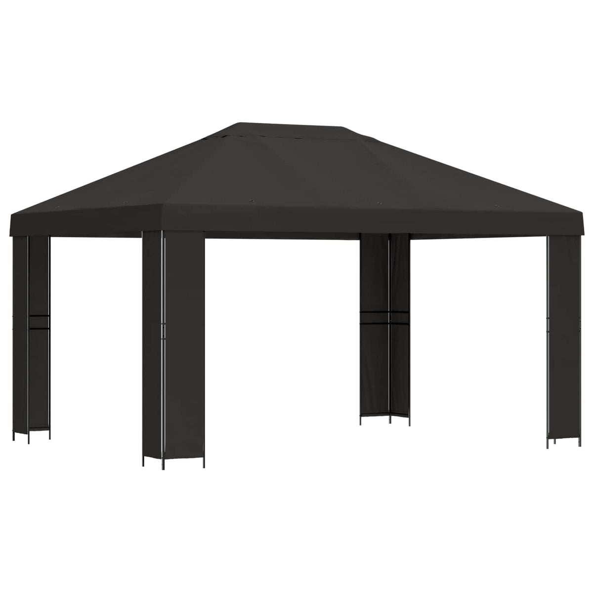 Pavillon 4 × 3 m Antracit Polyester og Stål 190 gsm