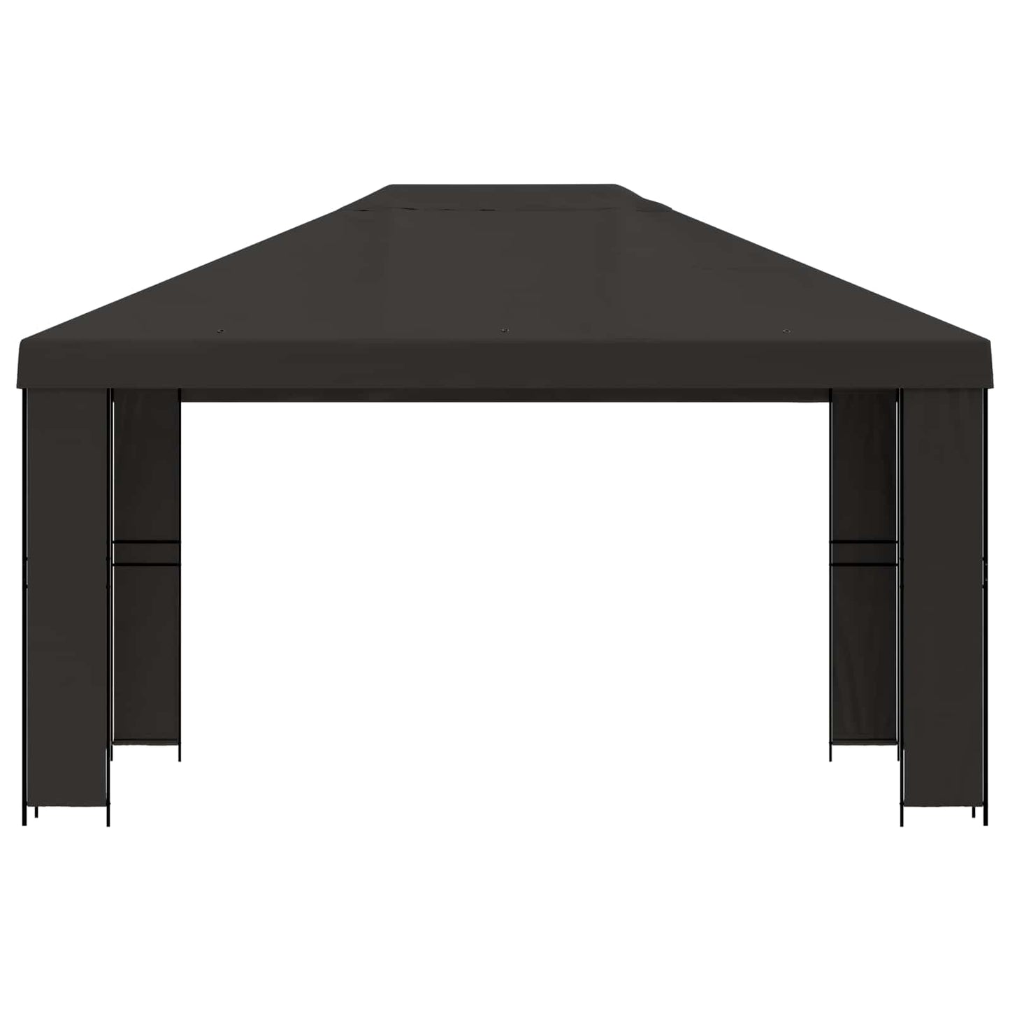 Pavillon 4 × 3 m Antracit Polyester og Stål 190 gsm