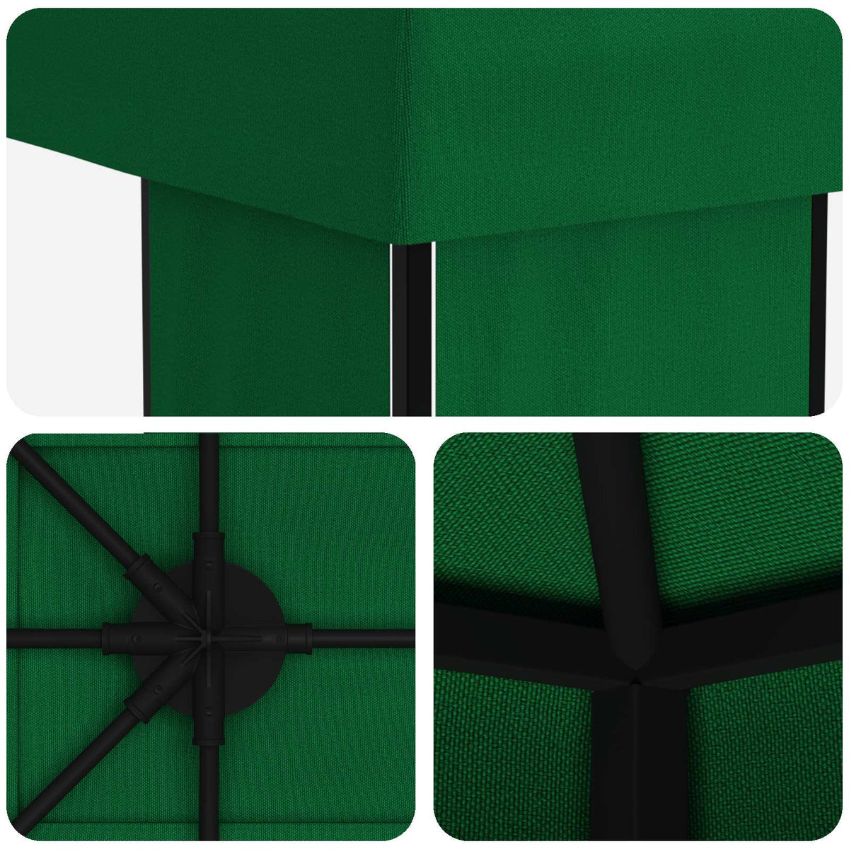 Pavillon 4 × 3 m Grøn Polyester og Stål 190 gsm