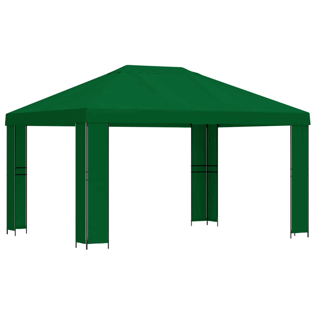 Pavillon 4 × 3 m Grøn Polyester og Stål 190 gsm