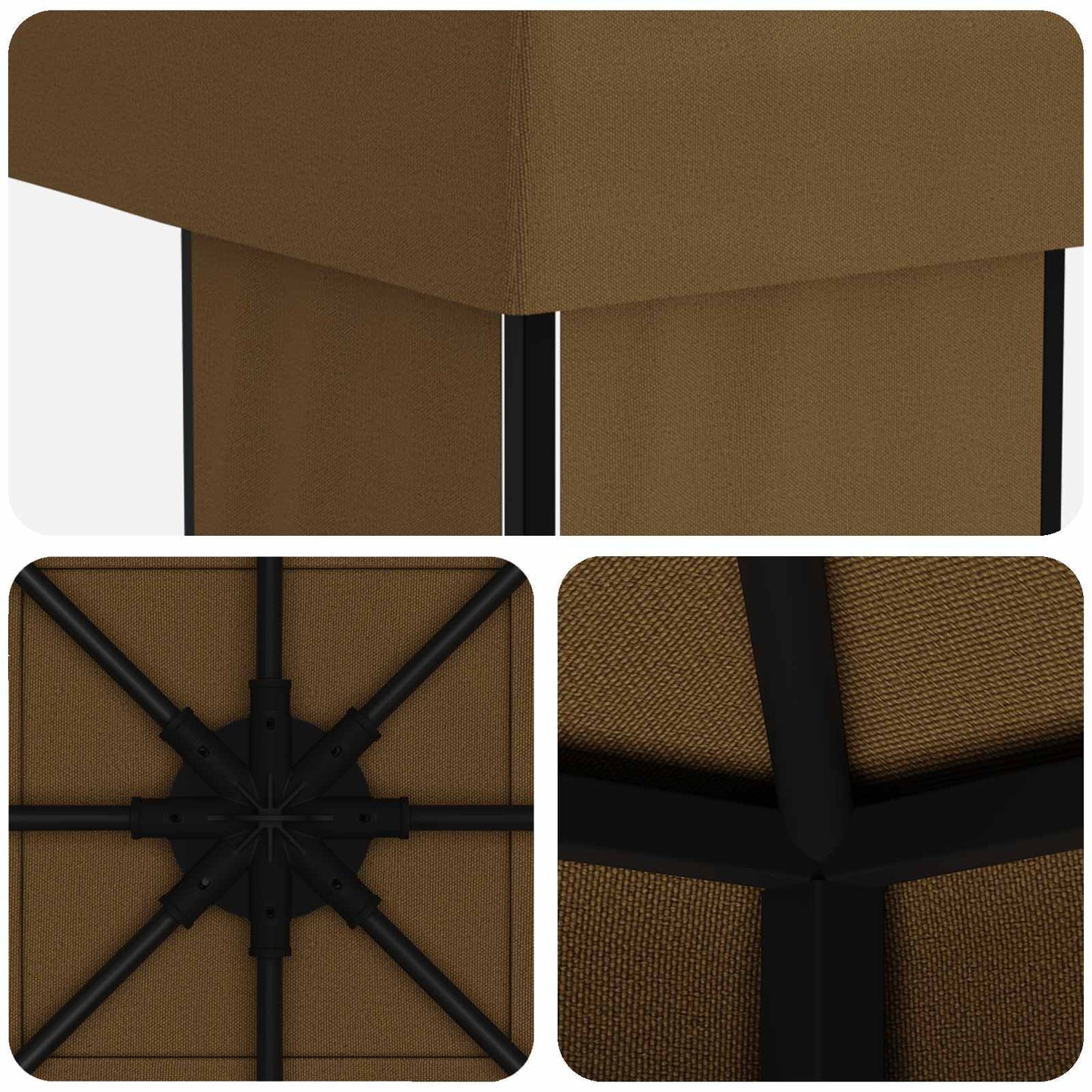 Pavillon 4 × 3 m Gråbrun Polyester og Stål 190 gsm