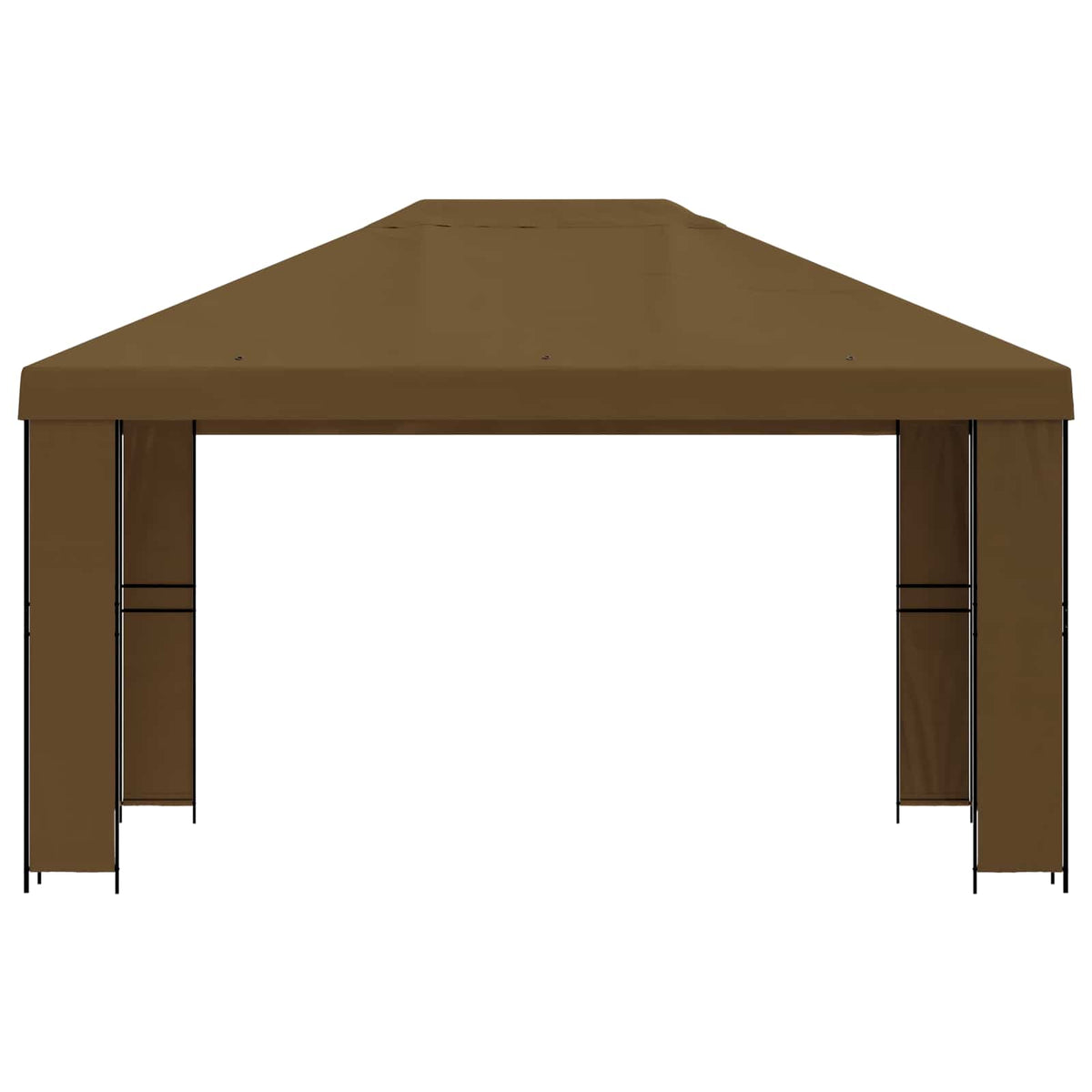 Pavillon 4 × 3 m Gråbrun Polyester og Stål 190 gsm