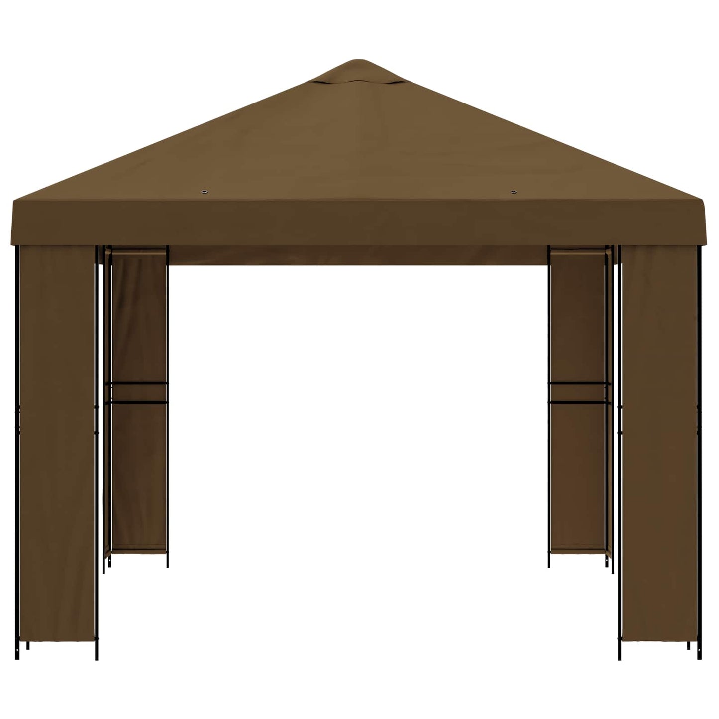 Pavillon 4 × 3 m Gråbrun Polyester og Stål 190 gsm