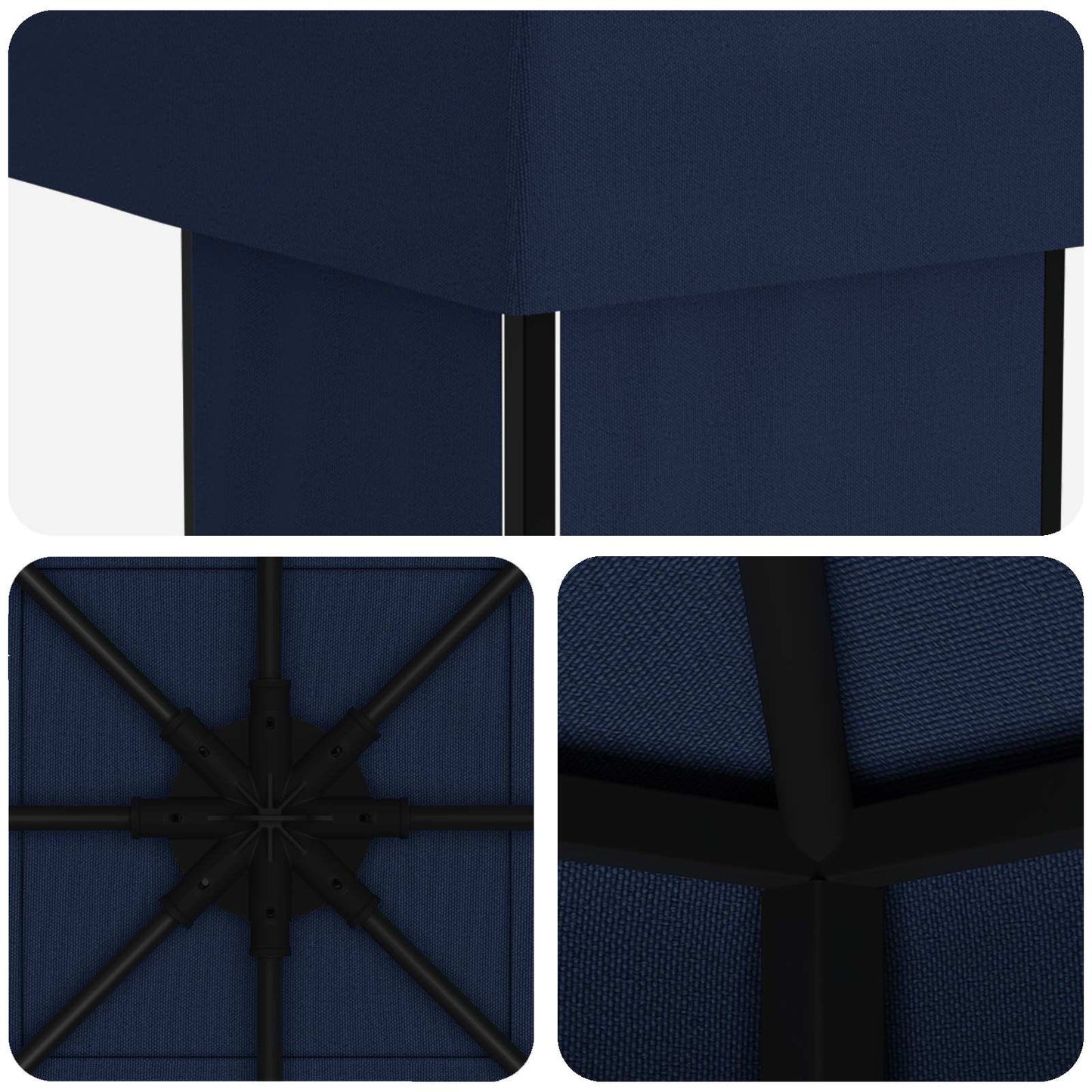 Pavillon 4 × 3 m Blå Polyester og Stål 190 gsm