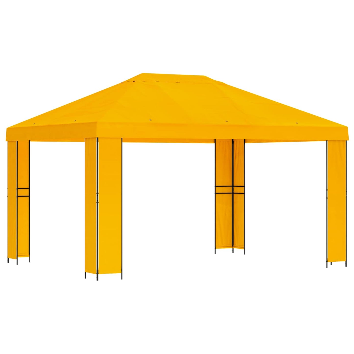 Pavillon 4 × 3 m Gul Polyester og Stål 190 gsm