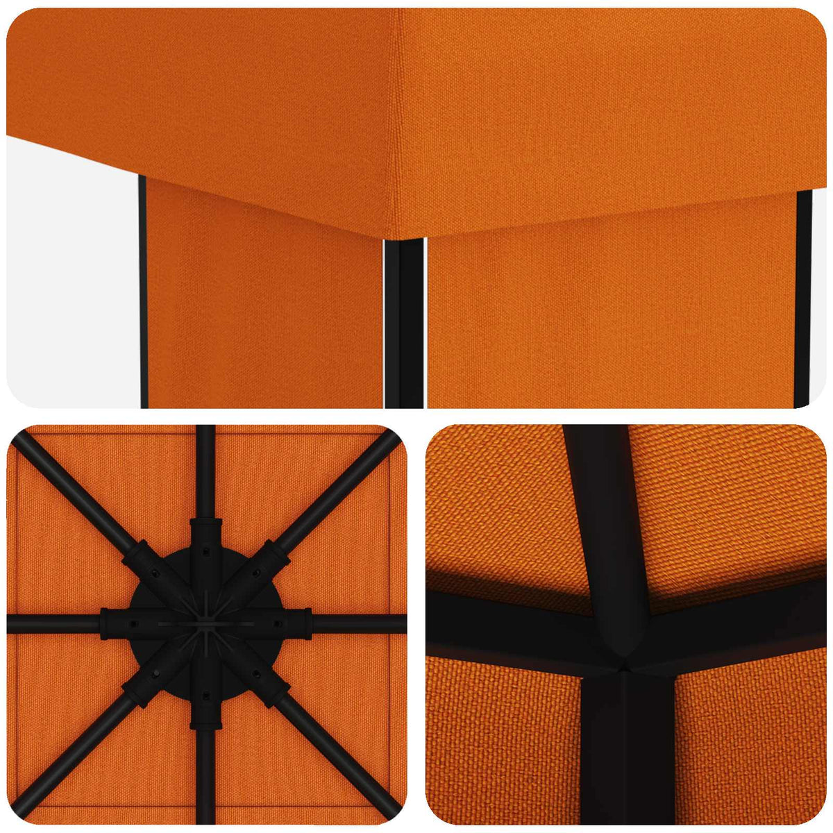 Pavillon 4 × 3 m Orange Polyester og Stål 190 gsm