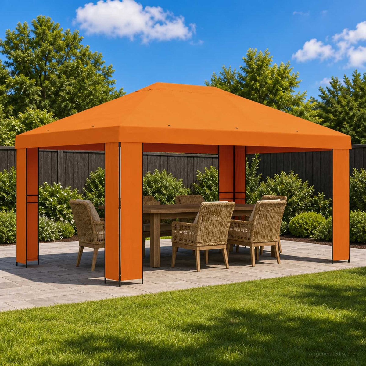 Pavillon 4 × 3 m Orange Polyester og Stål 190 gsm