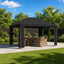Pavillon 4 × 3 m Sort Polyester og Stål 190 gsm