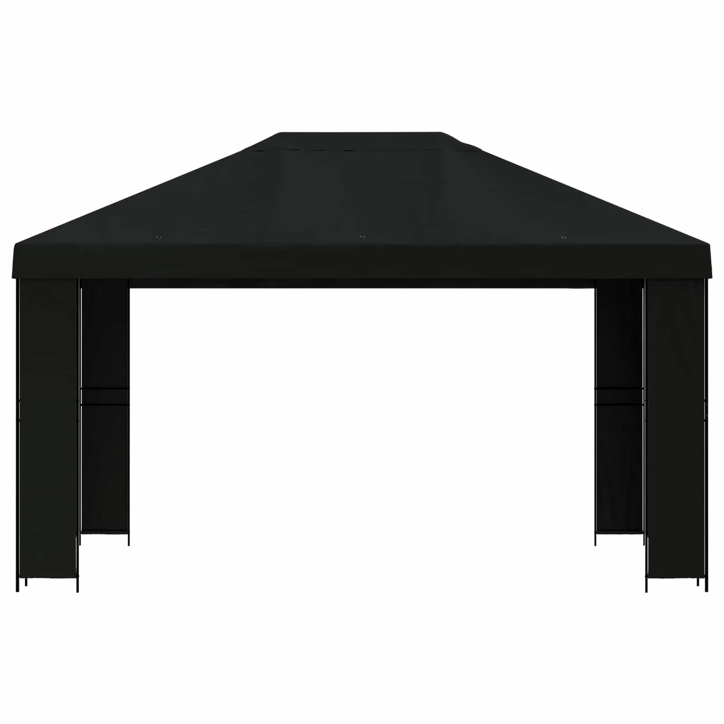 Pavillon 4 × 3 m Sort Polyester og Stål 190 gsm