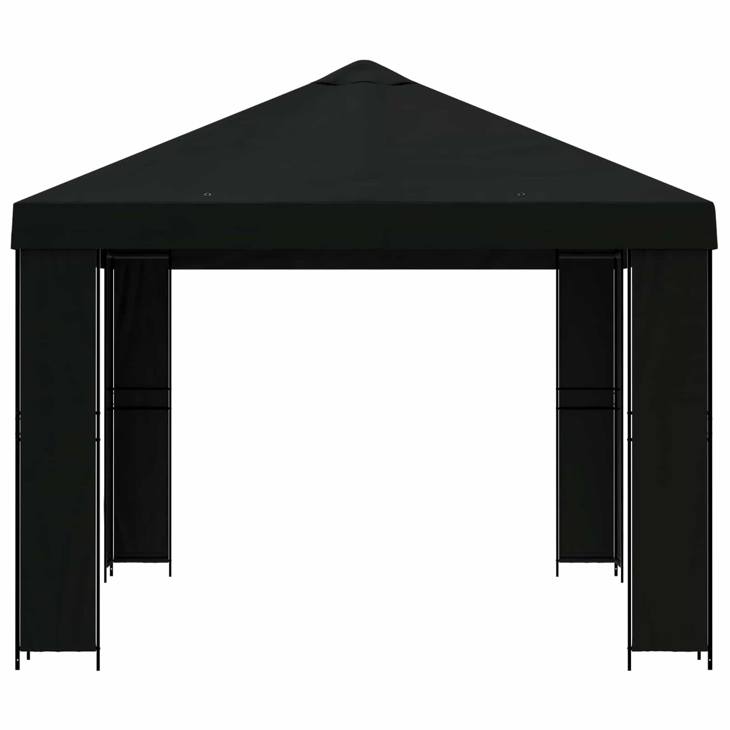 Pavillon 4 × 3 m Sort Polyester og Stål 190 gsm
