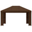 Pavillon 4 × 3 m Brun Polyester og Stål 190 gsm