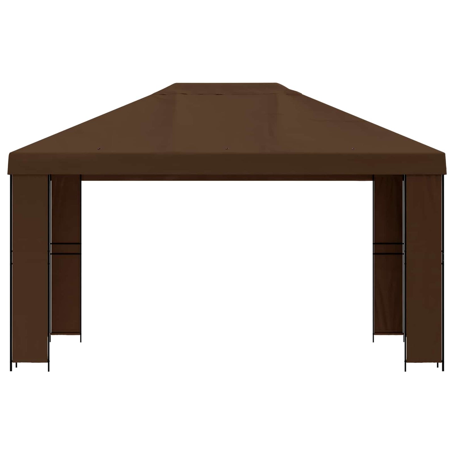Pavillon 4 × 3 m Brun Polyester og Stål 190 gsm