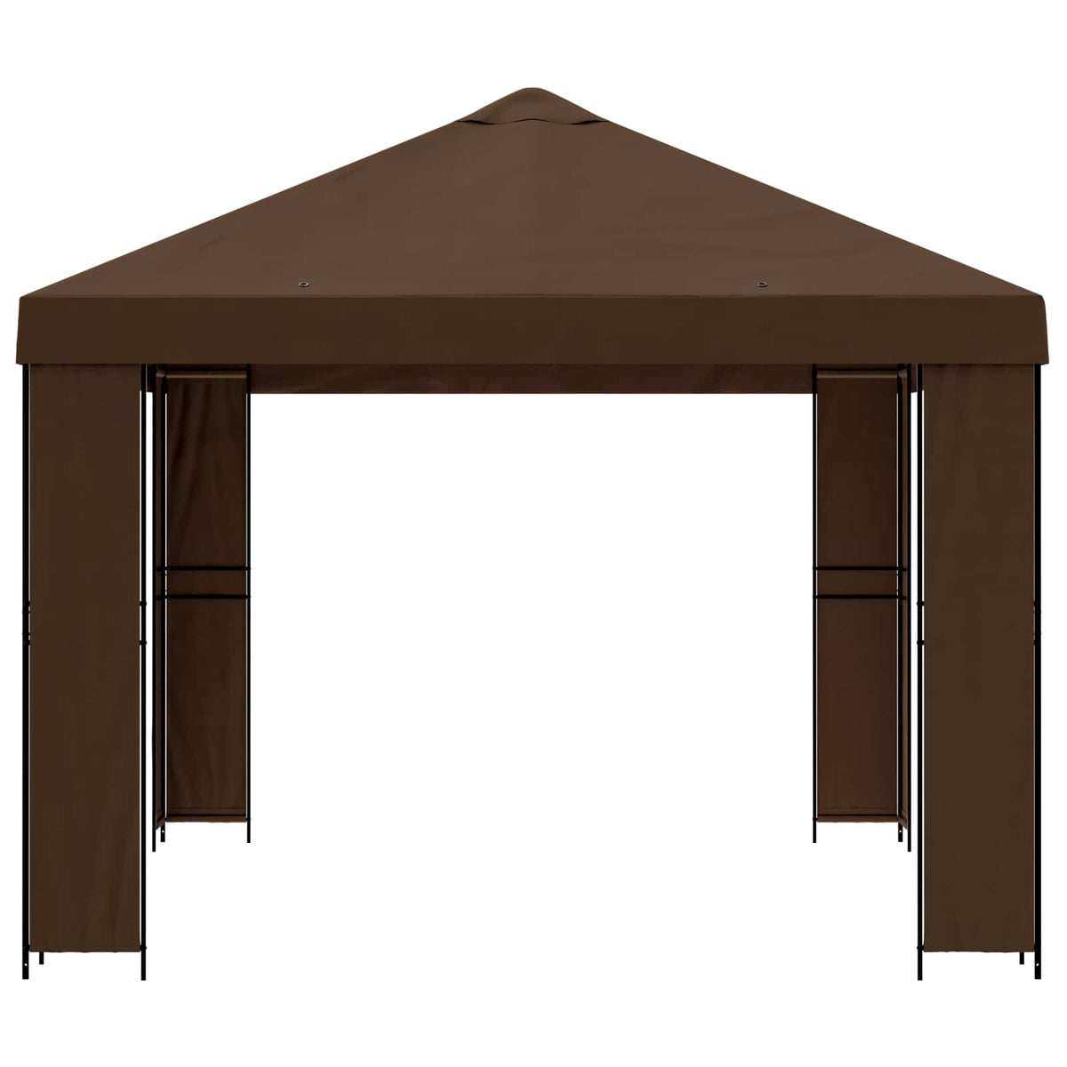 Pavillon 4 × 3 m Brun Polyester og Stål 190 gsm