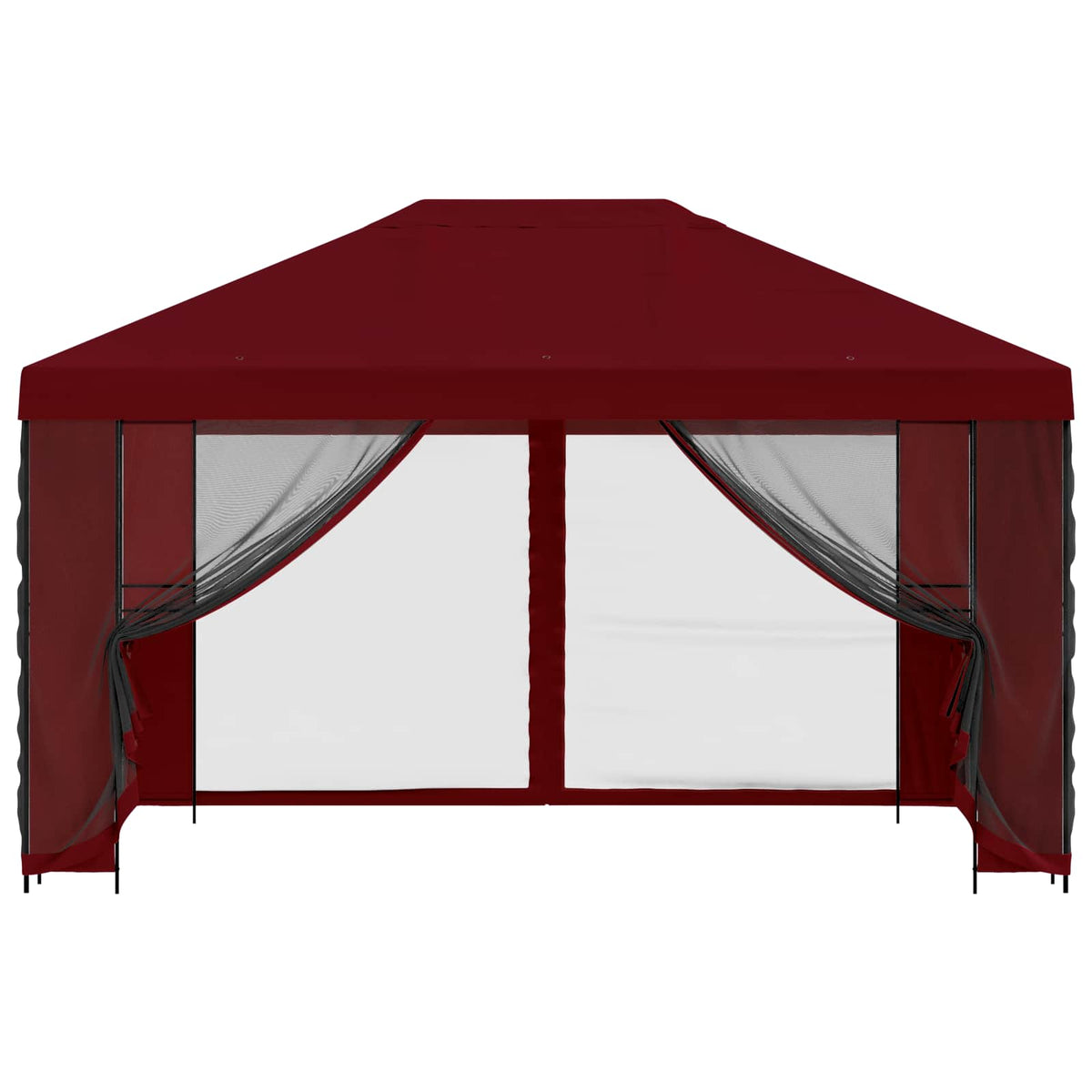 Havelæger med sidevægge 4 × 3 m Bordeaux Polyester og Stål