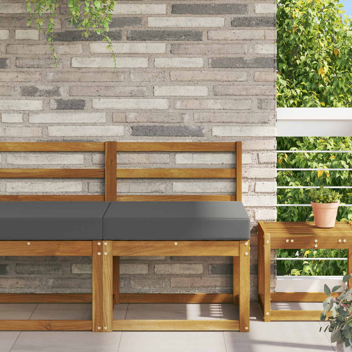 Udendørs Sofa Pude Polyester Antracit 60 x 60 cm