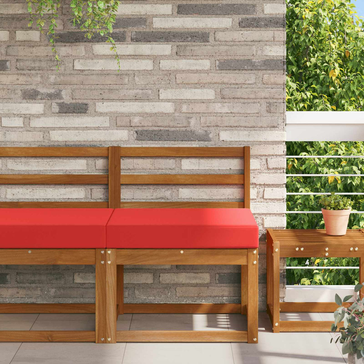 Udendørs Sofa Pude Polyester Rød 60 x 60 cm