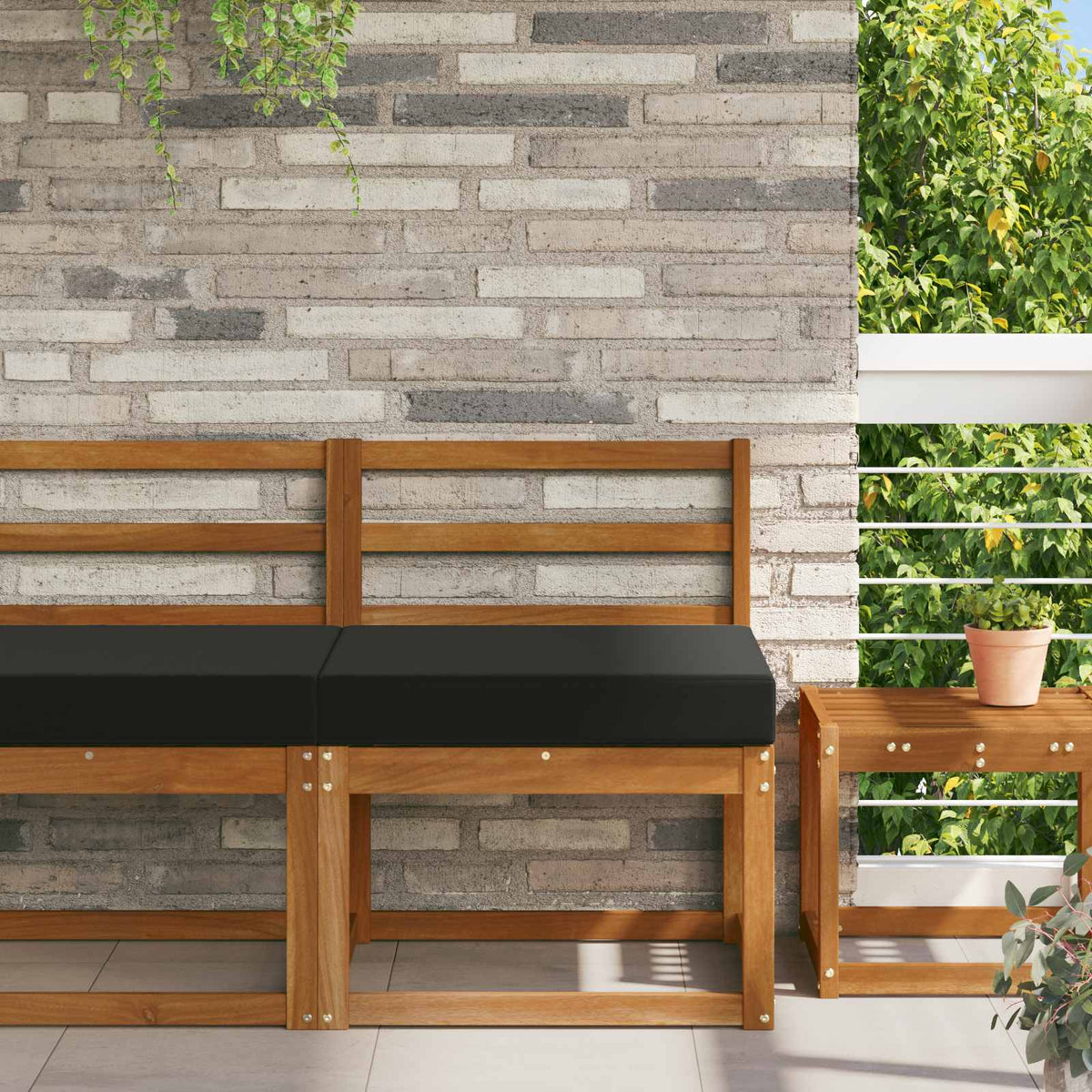 Udendørs Sofa Pude Polyester Sort 60 x 60 cm